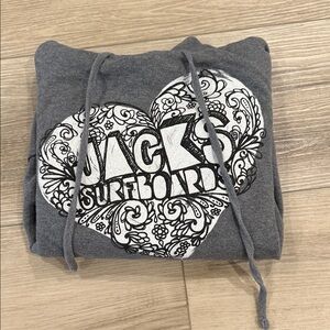 Gray Hoodie with Heart Graphic